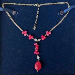 Sterling Silver Pink Pendant Necklace